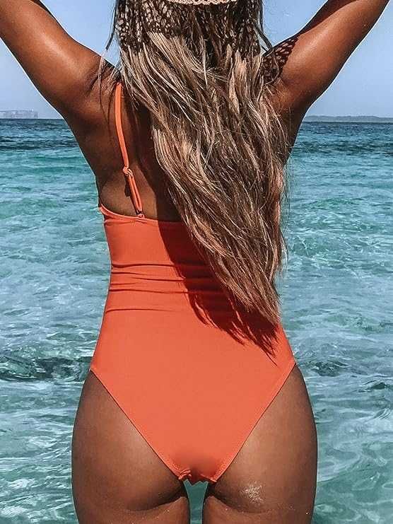 Cupshe strój kąpielowy jednoczęściowy pomarańczowy rozmiar M