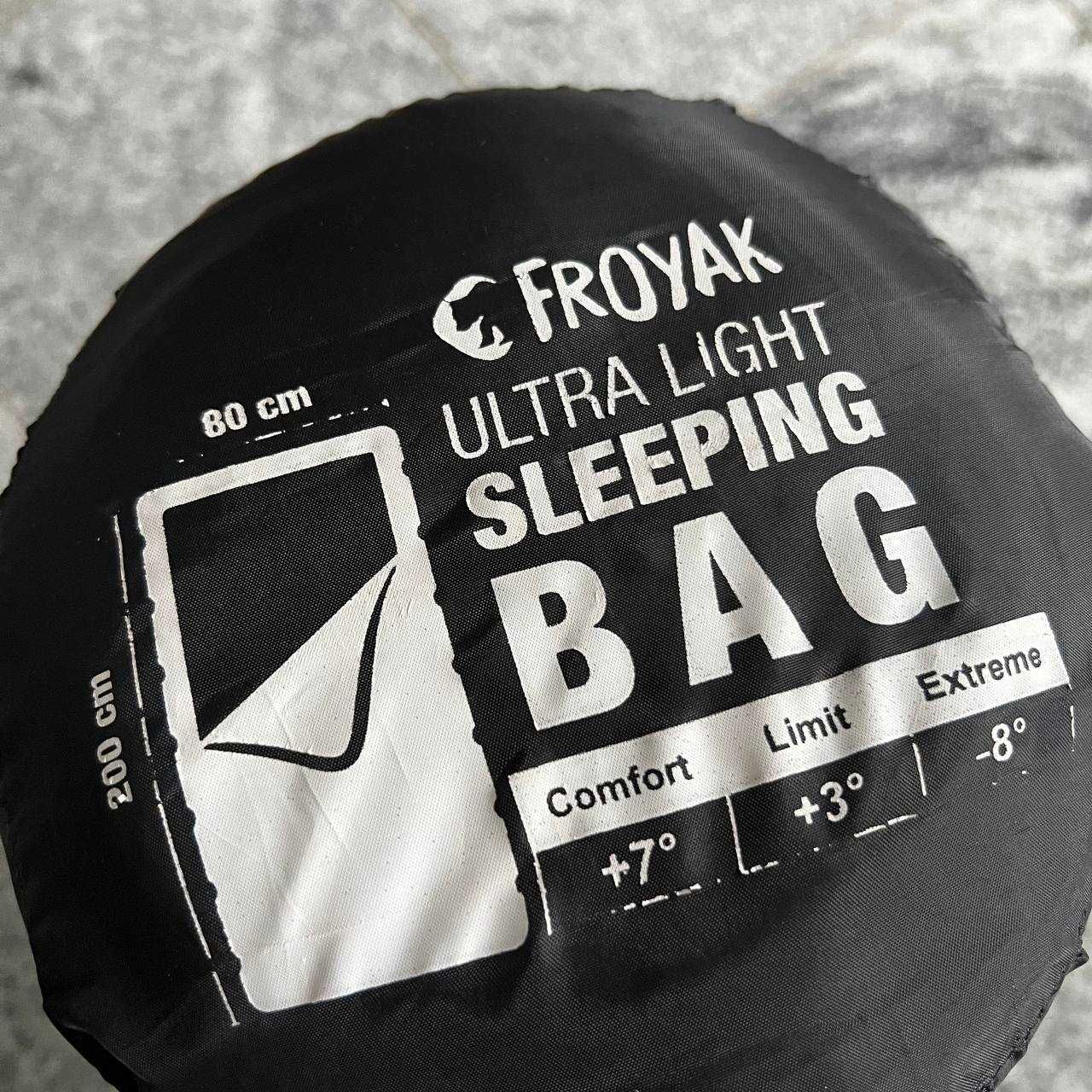 Спальный мешок спальник Froyak с капюшоном 225 x 80 x 50 см 4905