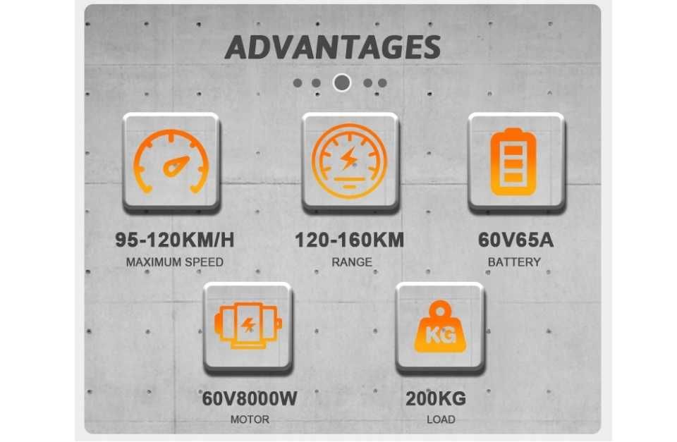 ARWIBON M01 Hulajnoga hamulec hydrauliczny 8000W 120KM/H 65AH