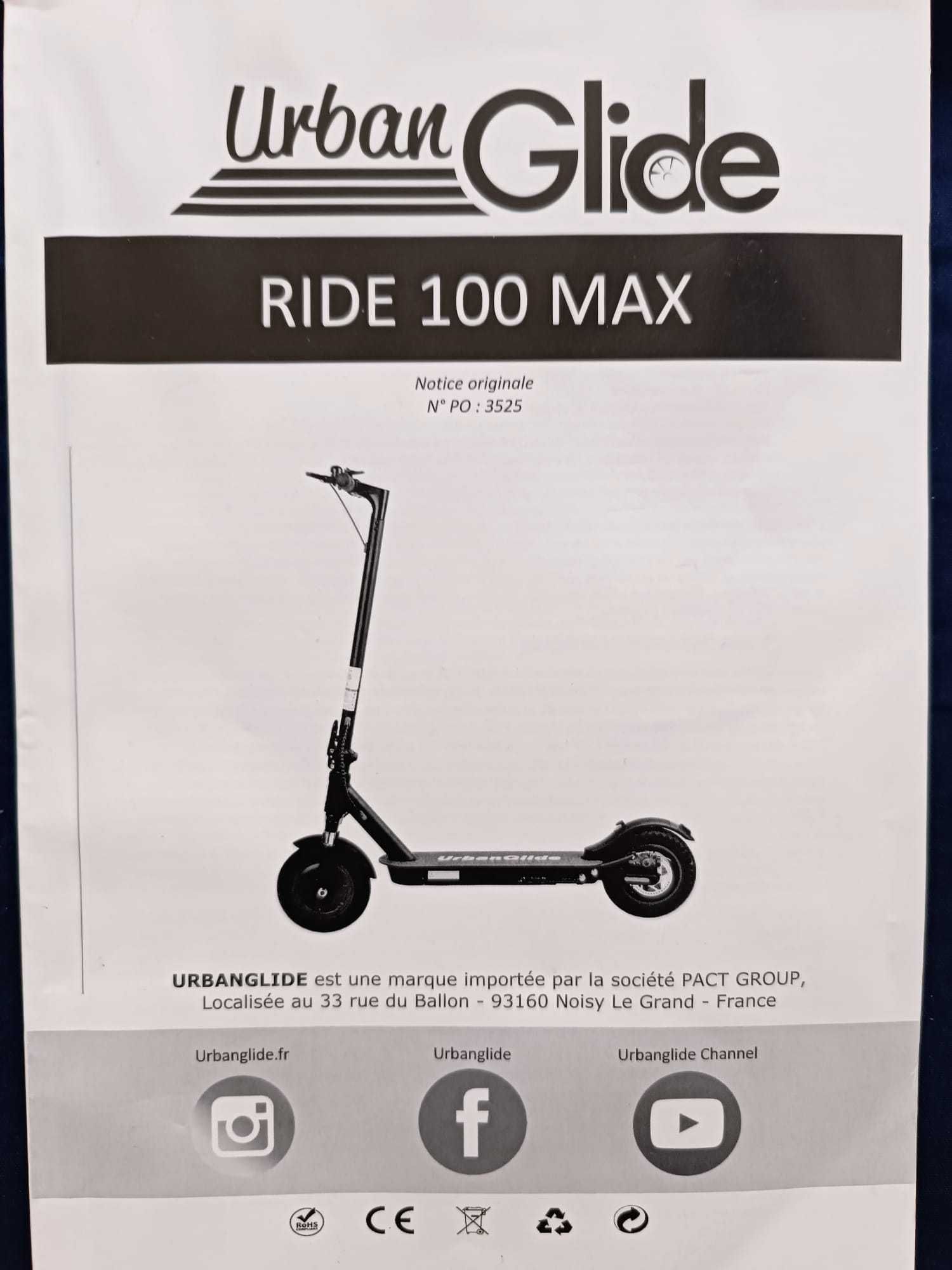 Trotinete Eléctrica Urbanglide Ride 100 Max – Óptimo Estado