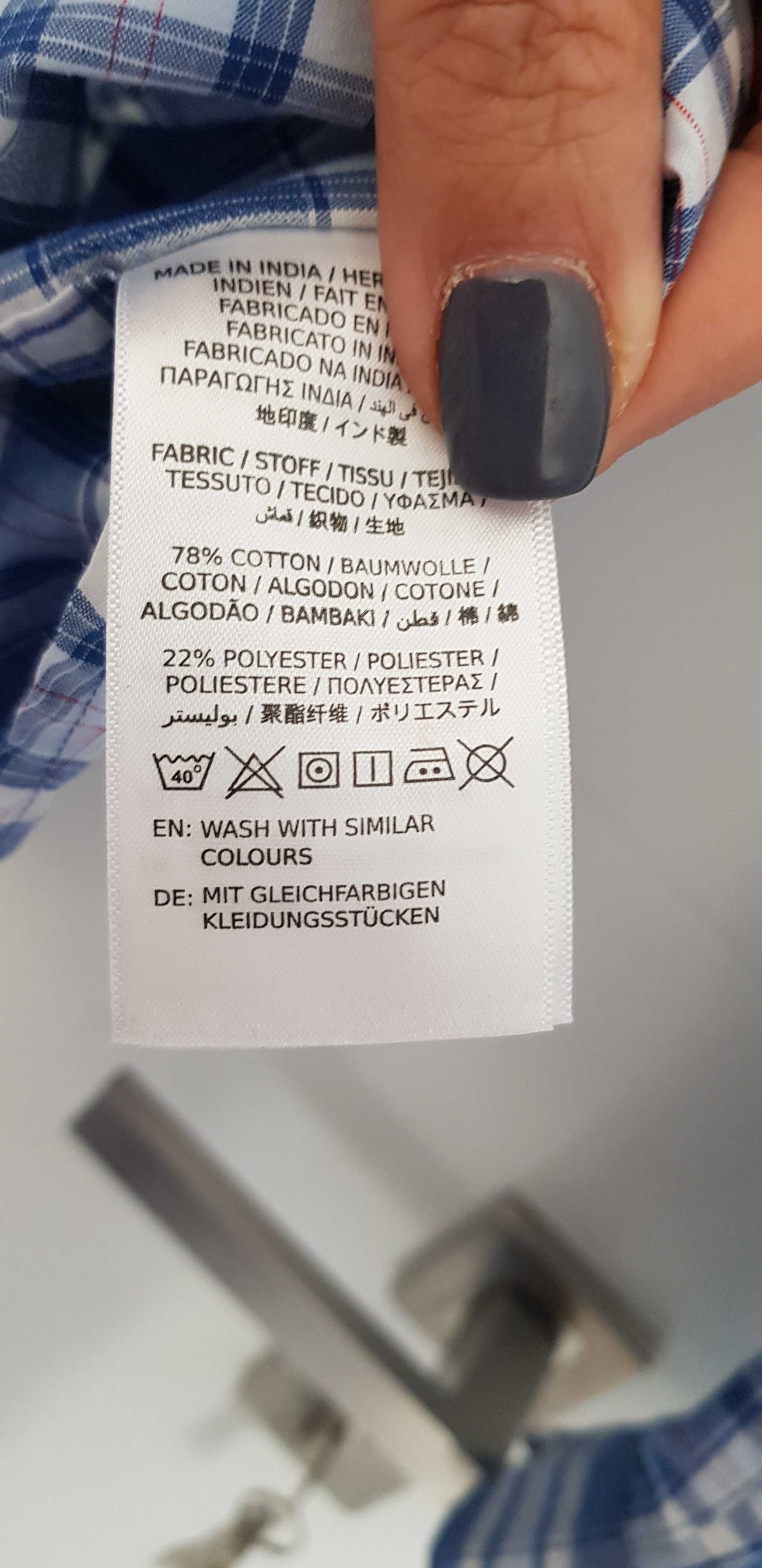 Koszula GANT bawełniana w kratkę długi rękaw niebieska S M