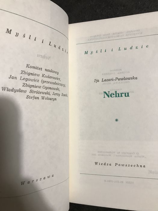 Nehru Ilja Lazari Pawłowska polityka myśli biografia praca idea