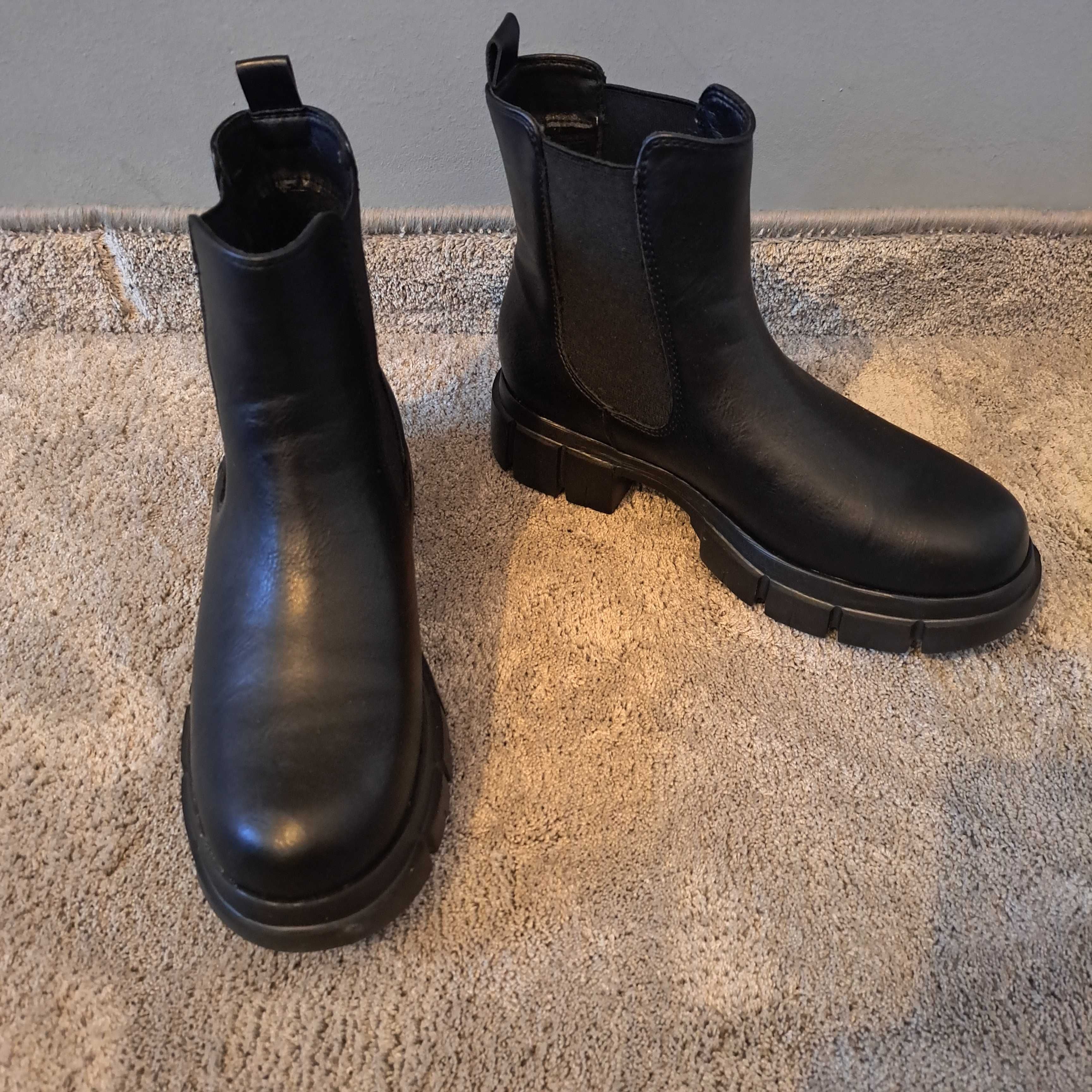 Buty czarne sztyblety kozaki 36