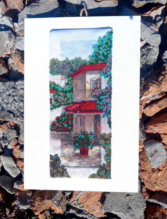 Картина з бісеру на антірамці