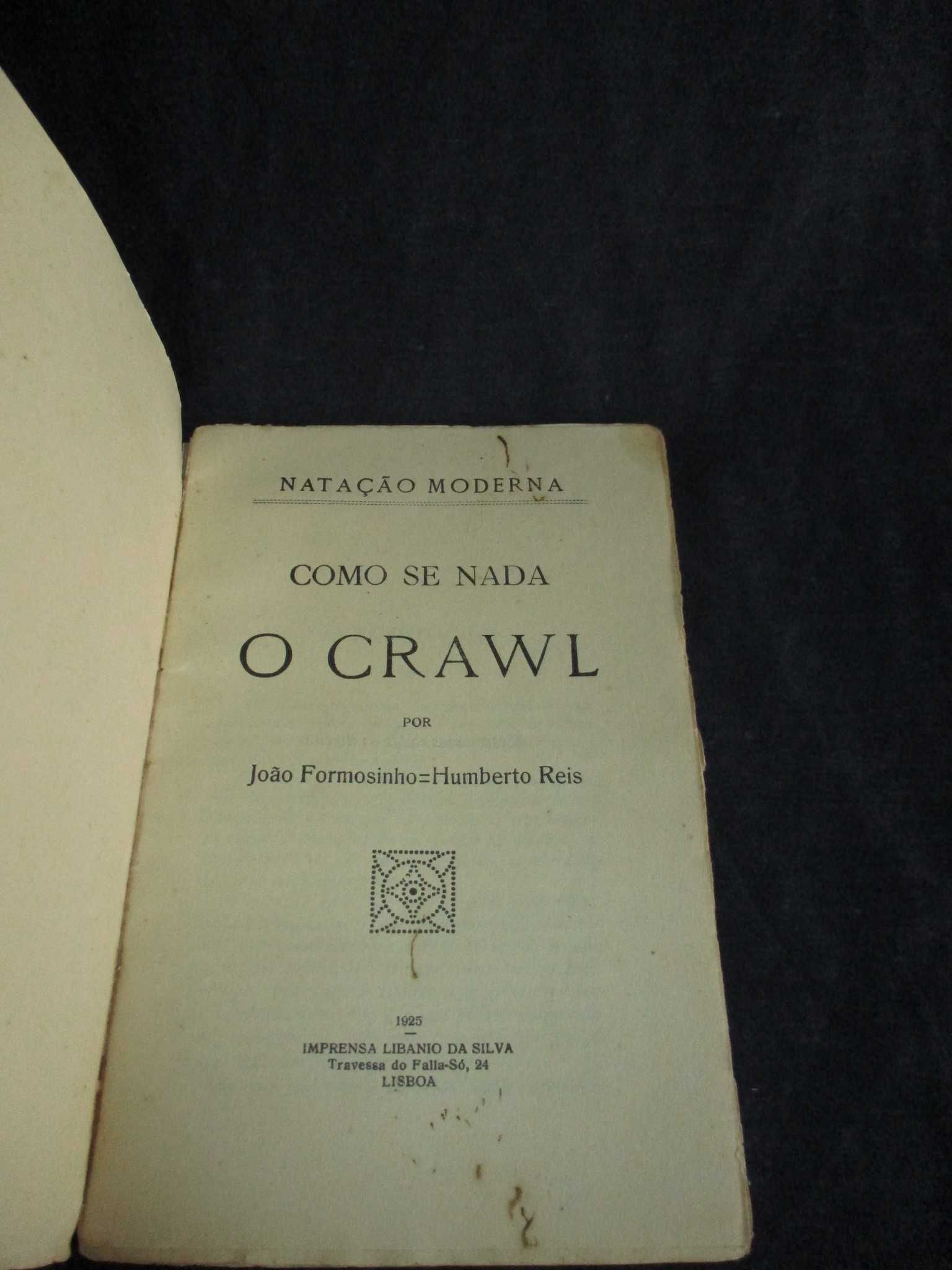 Livro Natação Moderna Como se nada O Crawl 1925