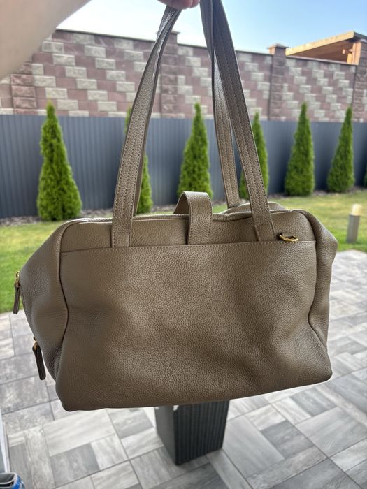 Шкіряна сумка беж
