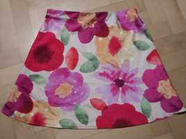 Kolorowa spódnica mini na lato kwiaty S