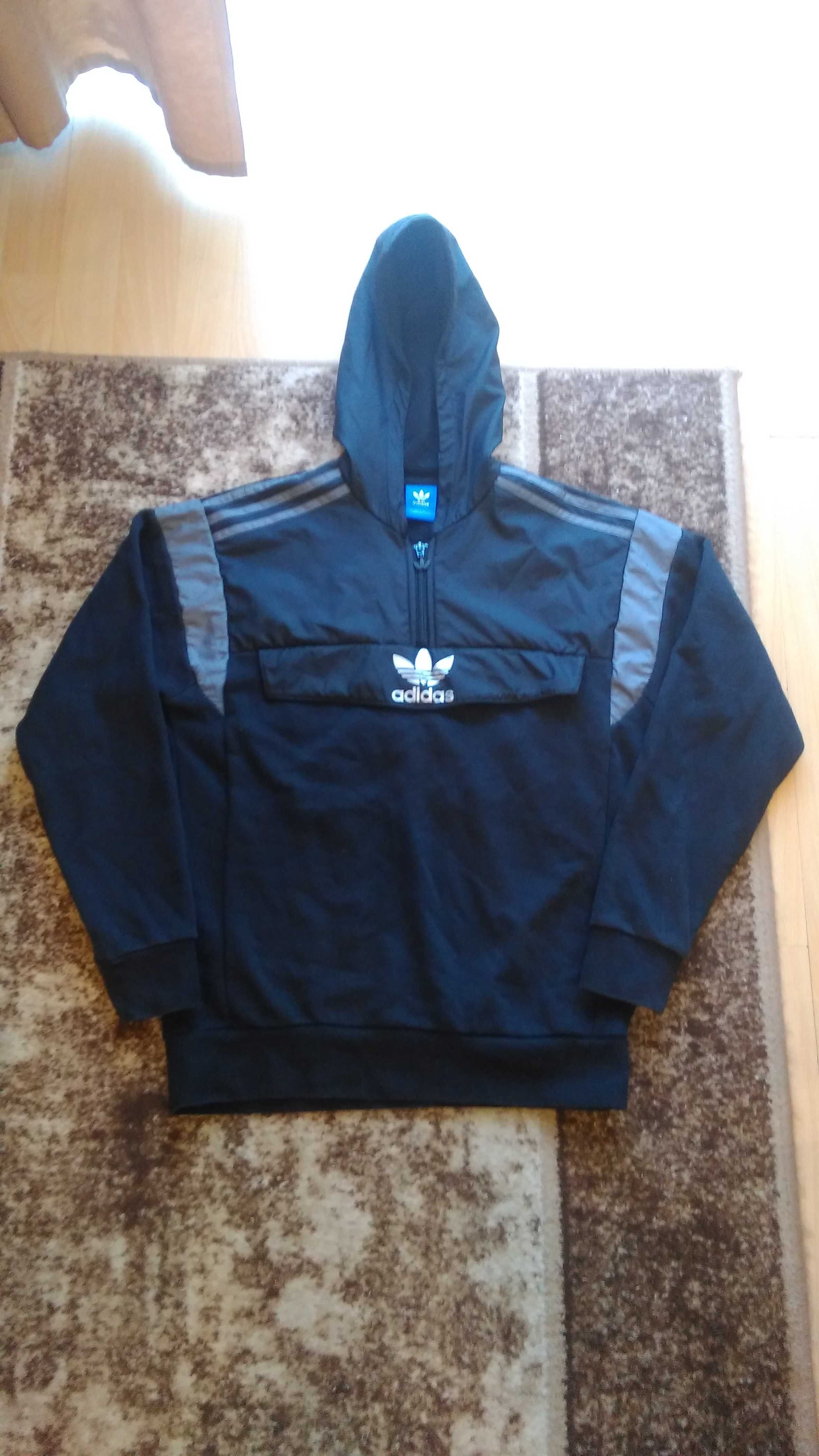 bluza mlodziezowa anorak z kapturem adidas central logo(unisex)