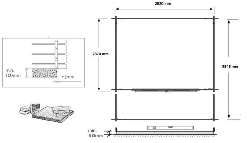 Domek ogrodowy altanka 3x3 m + taras 3x3 m DOM531+394+395+POD04