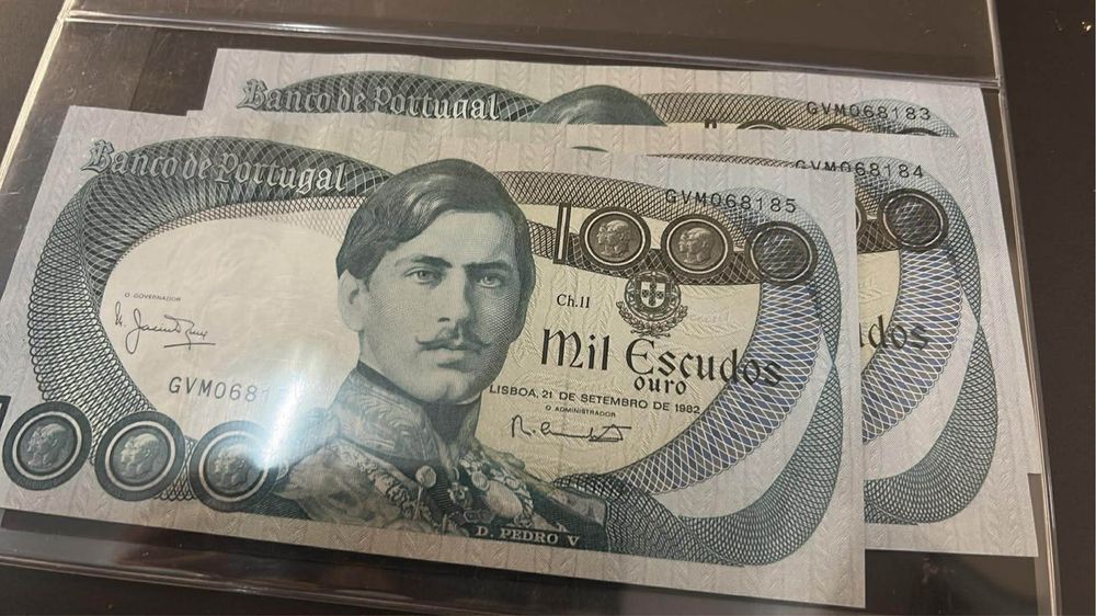 Notas 1000 escudos D. Pedro V RARAS