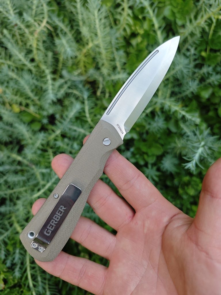 Gerber Mansfield,сталь D2+накладки Mikarta+заточка скандинавский гринд