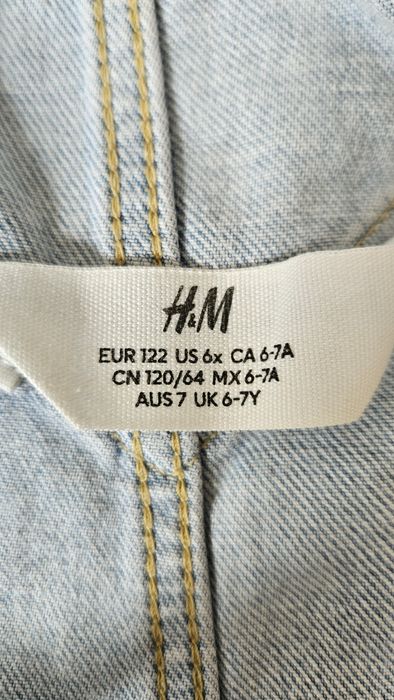 Dżinsowe ogrodniczki kombinezon H&M 120r