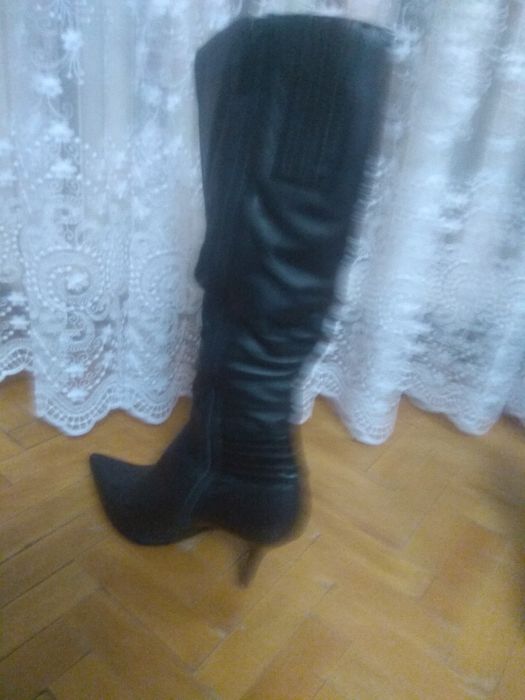 Сапоги женские осенние кожаные в хорошем состоянии
