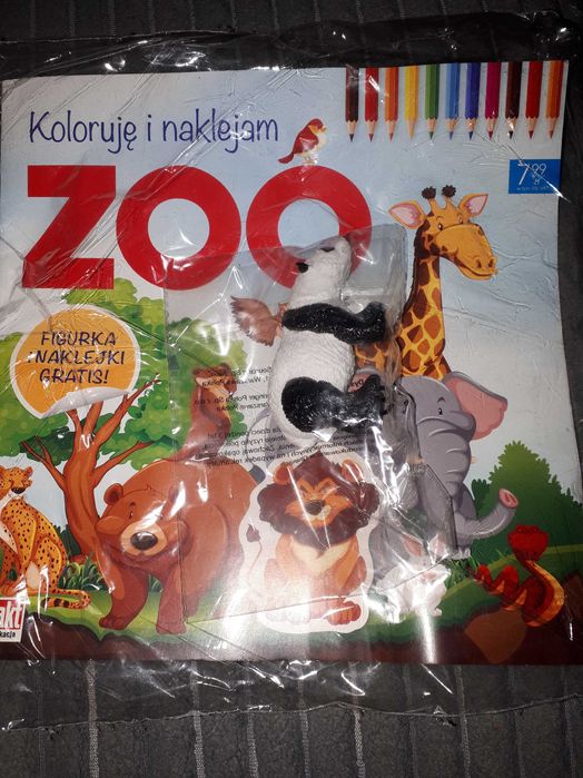 Koloruję i naklejam - ZOO + figurka PANDA