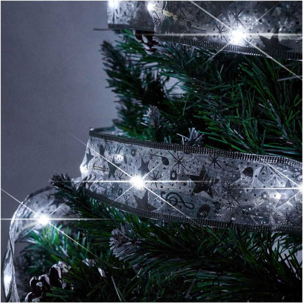 Wstążka ozdobna świąteczna choinkowa 10M 100 LED zimny biały