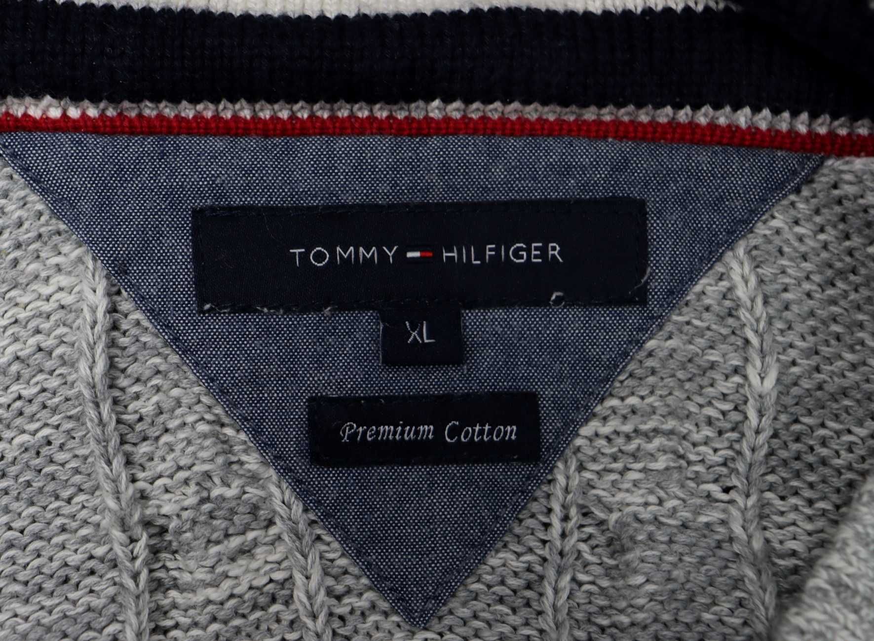 Tommy Hilfiger męski solidny sweter rozmiar XL