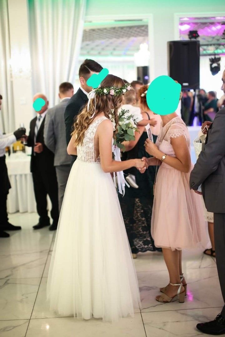Suknia ślubna kolor ivory, rozmiar S/M