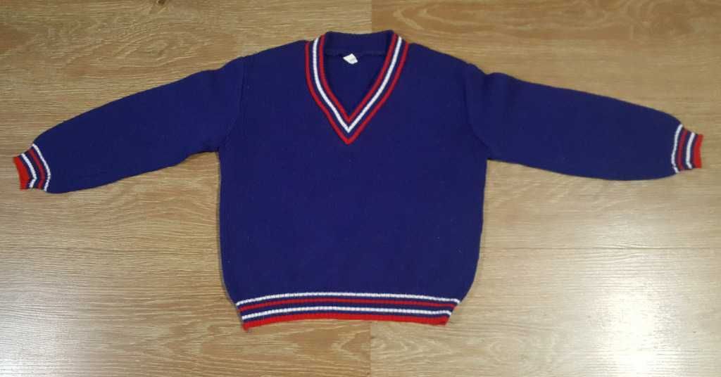Sweter dziecięcy vintage z lat 70 granatowy