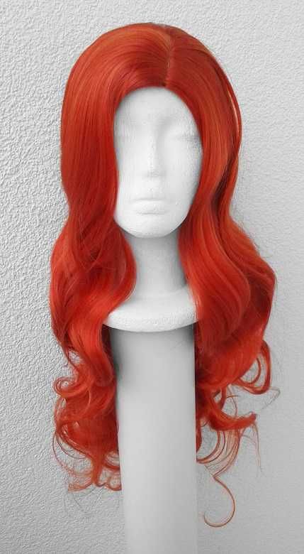 Czerwona ruda peruka Triss Arielka cosplay wig z przedziałkiem