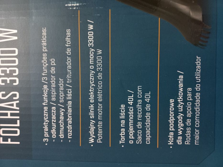 Dmuchawa odkurzacz NITEO  do liści z rozdrabniaczem elaktryczna 3300 w