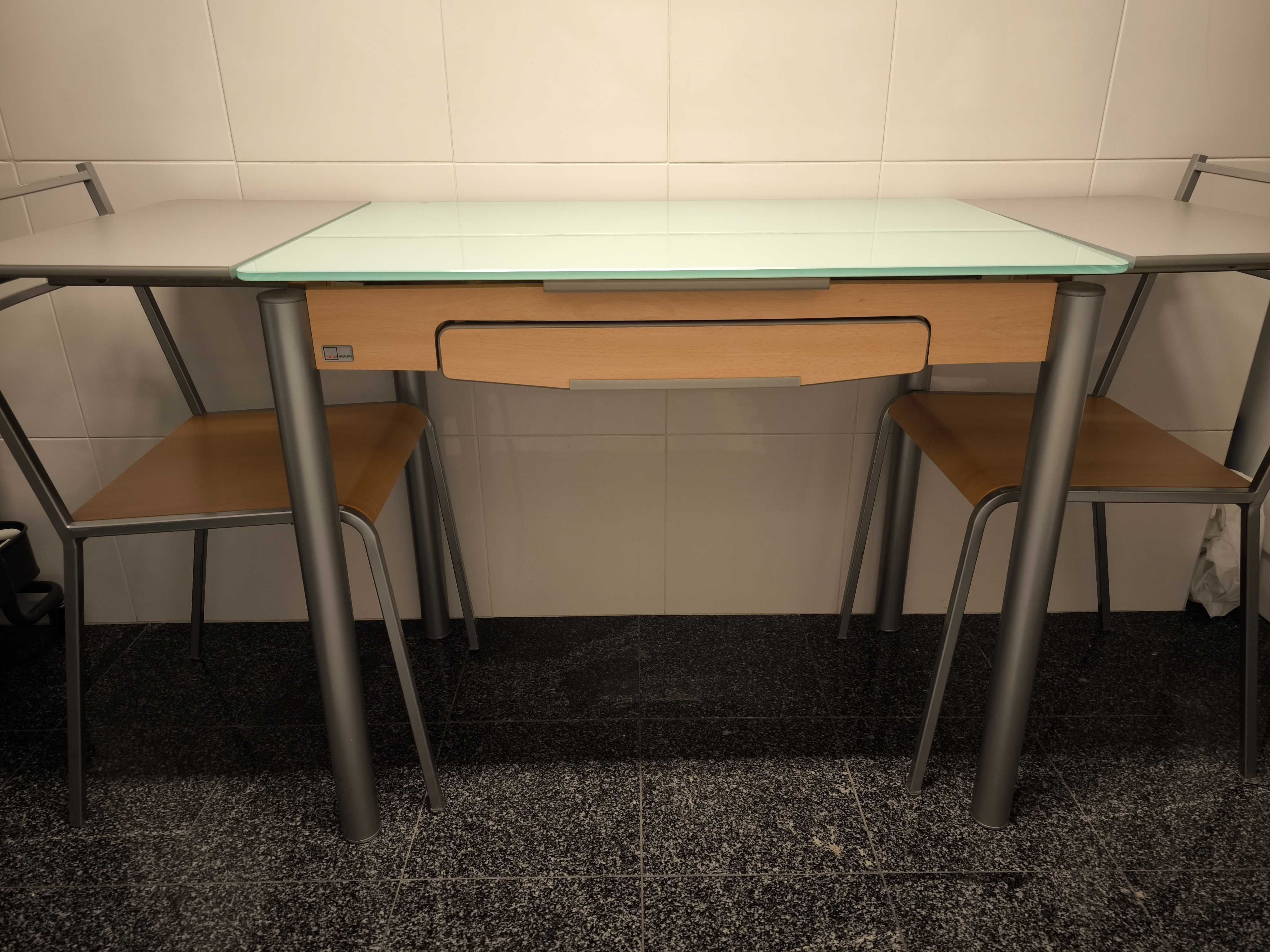 Mesa de Cozinha extensível FormiHogar + 2 Cadeiras
