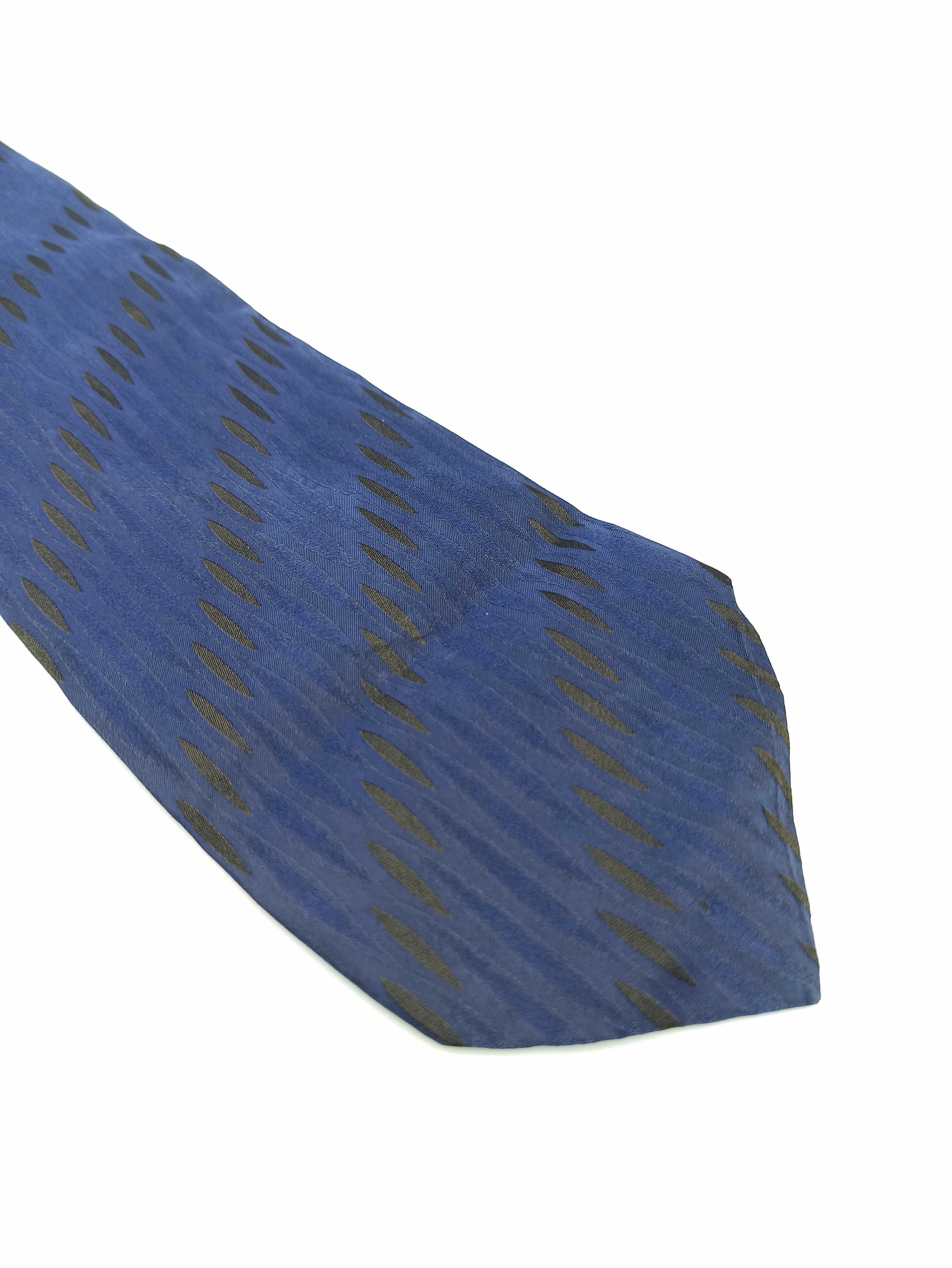 Hugo Boss granatowy niebieski jedwabny krawat ulu56