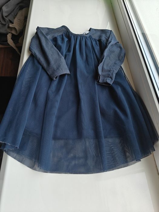 Синя святкова сукня  для дівчинки 9-12 міс. 74-80