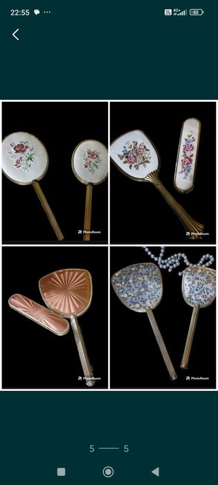 Вінтажний дамський туалетний будуарний набір дзеркало