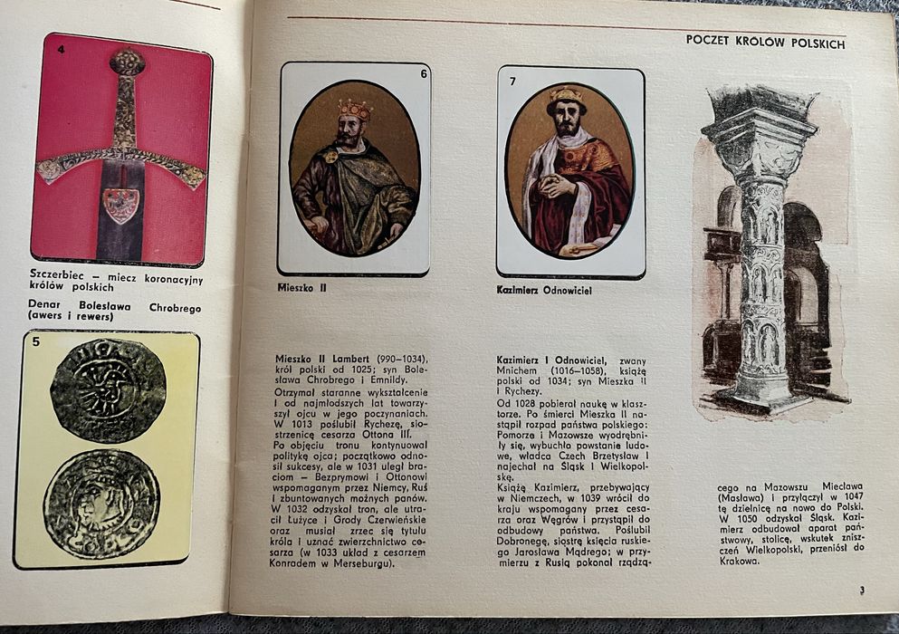 Album kolekcjonerski - Poczet królów polskich - Ilustracje samoprzylep