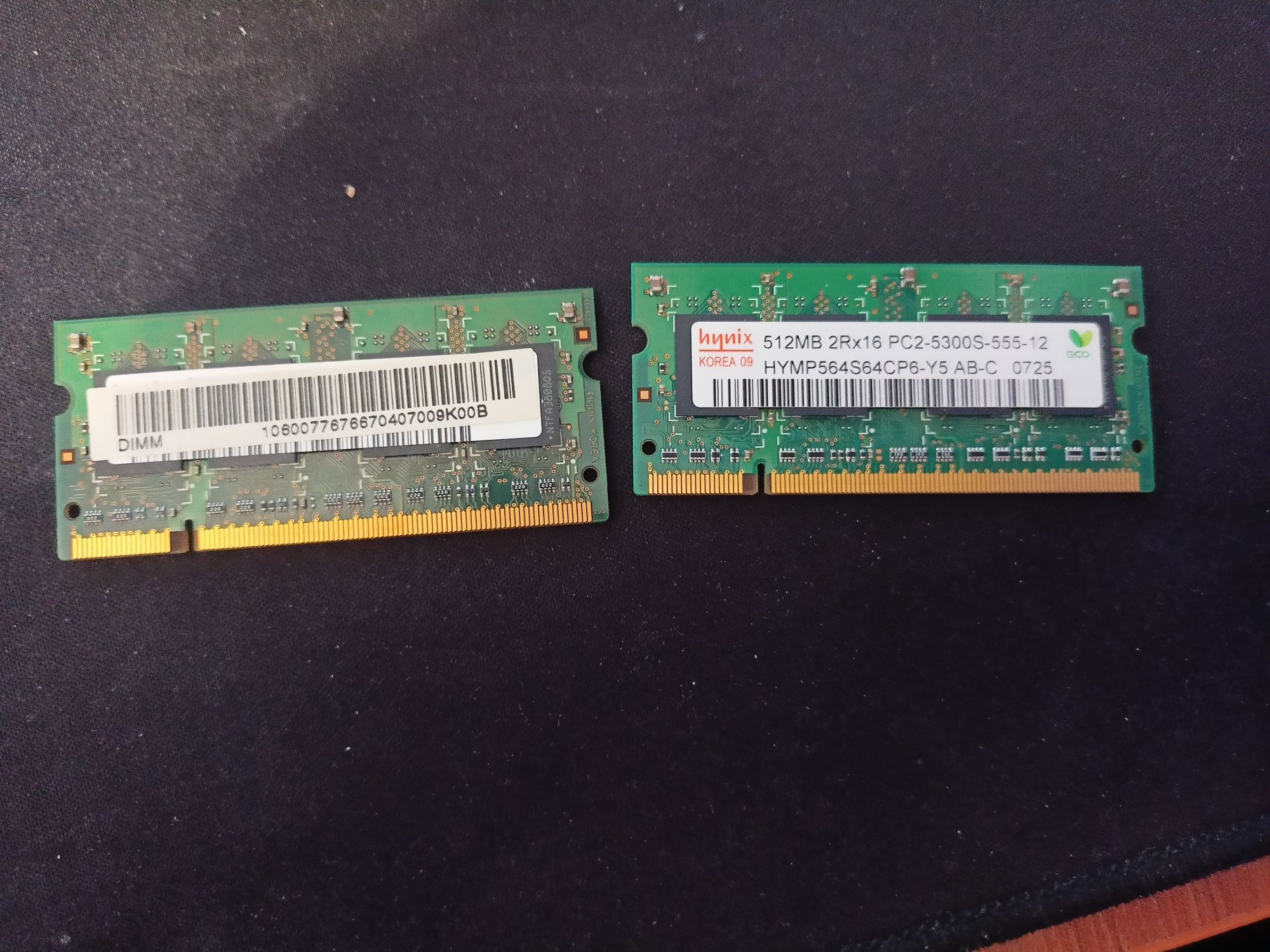 2x 512MB  ram do laptopa