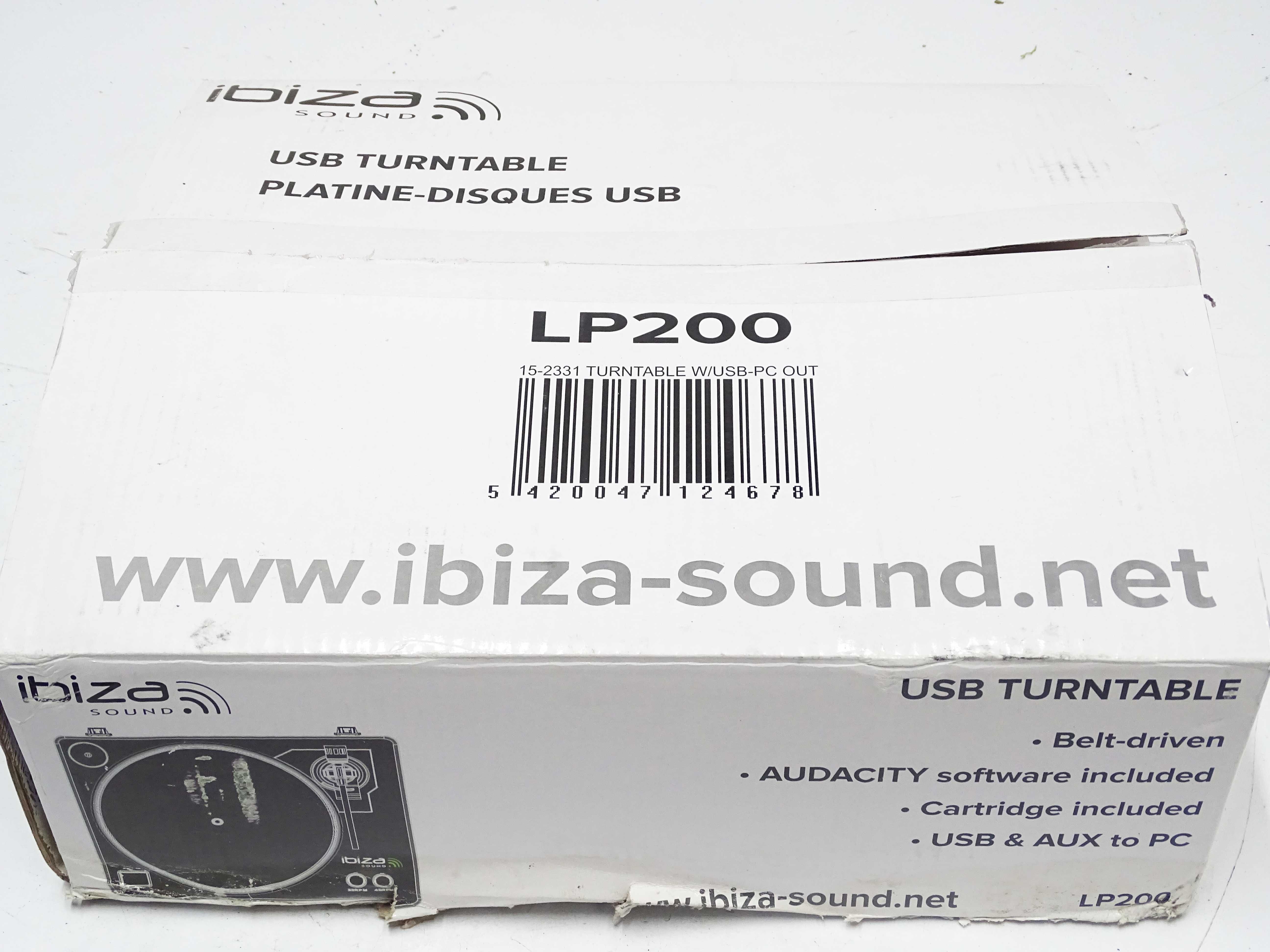 Gramofon Ibiza LP200 USB/SD odtwarzacz z funkcją nagrywania