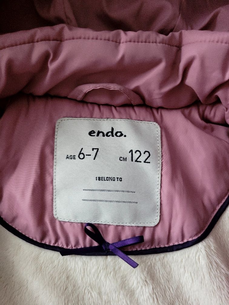Płaszcz kurtka Endo 122 cm pudrowy róż
