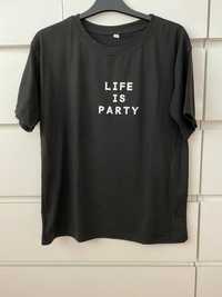 Tshirt preta "Life is party"