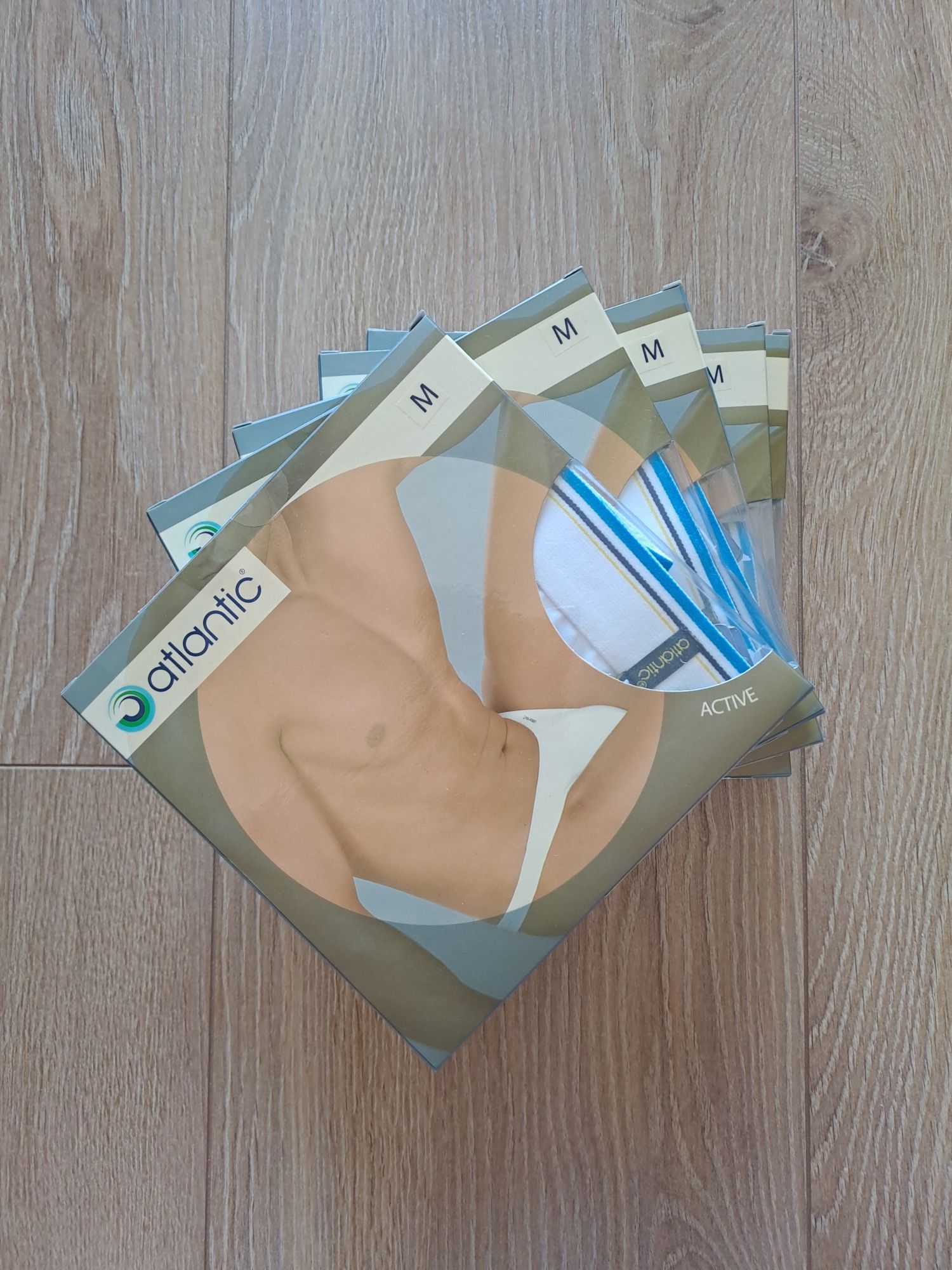 5x Stringi męskie Atlantic, rozmiar M, bawełna