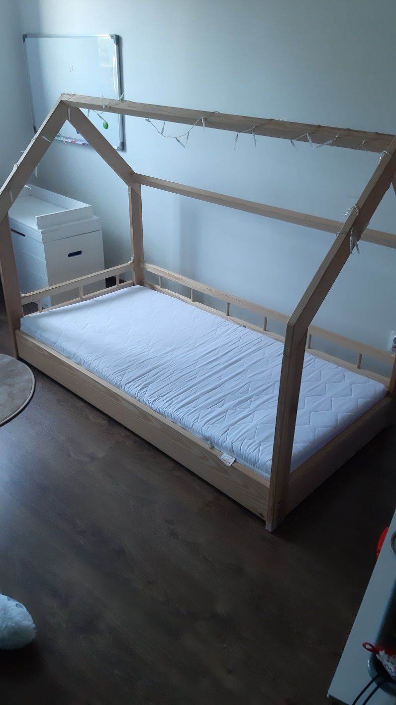 Drewniane łóżko łóżeczko domek 160x80