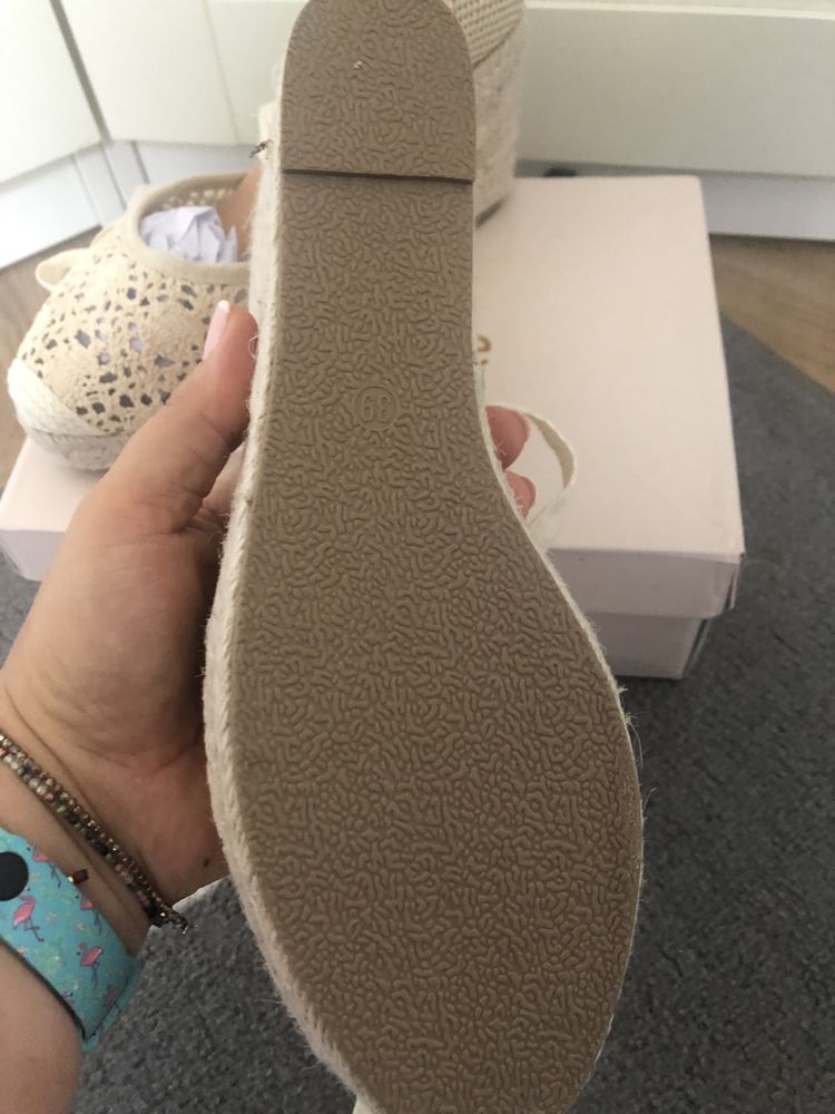 Espadryle na koturnie wiazane 39 nowe DeeZee