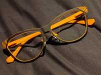 LORETTO okulary oprawki black orange NOWE pomarańczowe czarne unikat