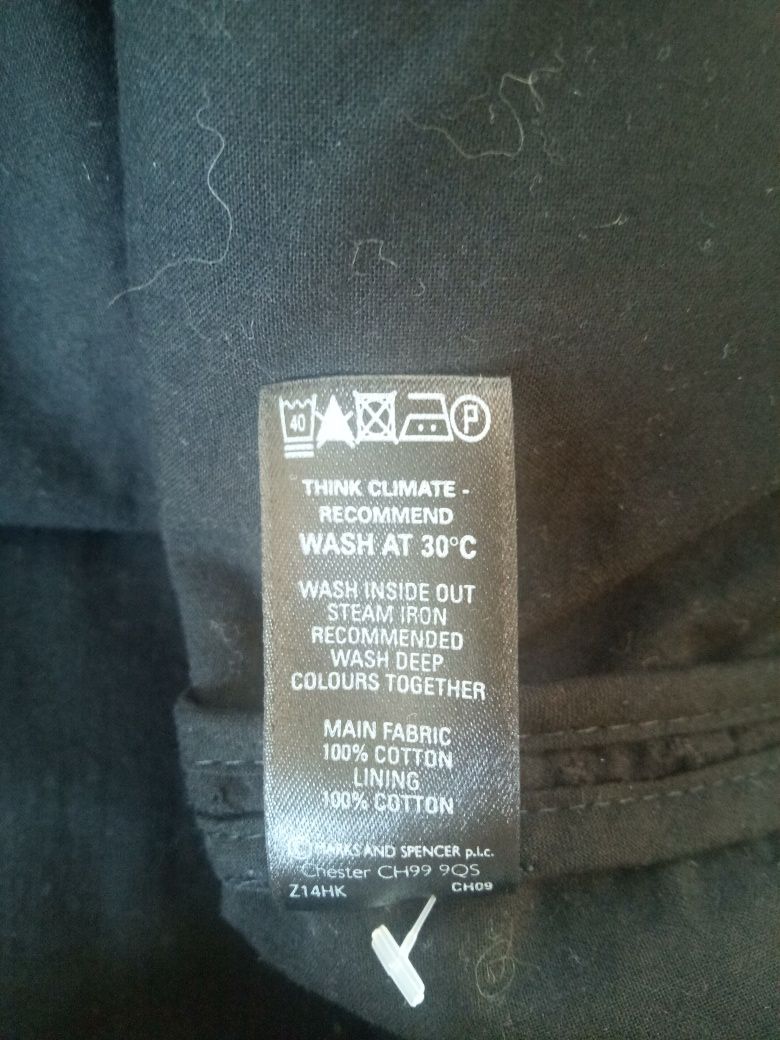 Czarna ażurowa marynarka Marks&Spencer żakiet bolerko kardigan M L