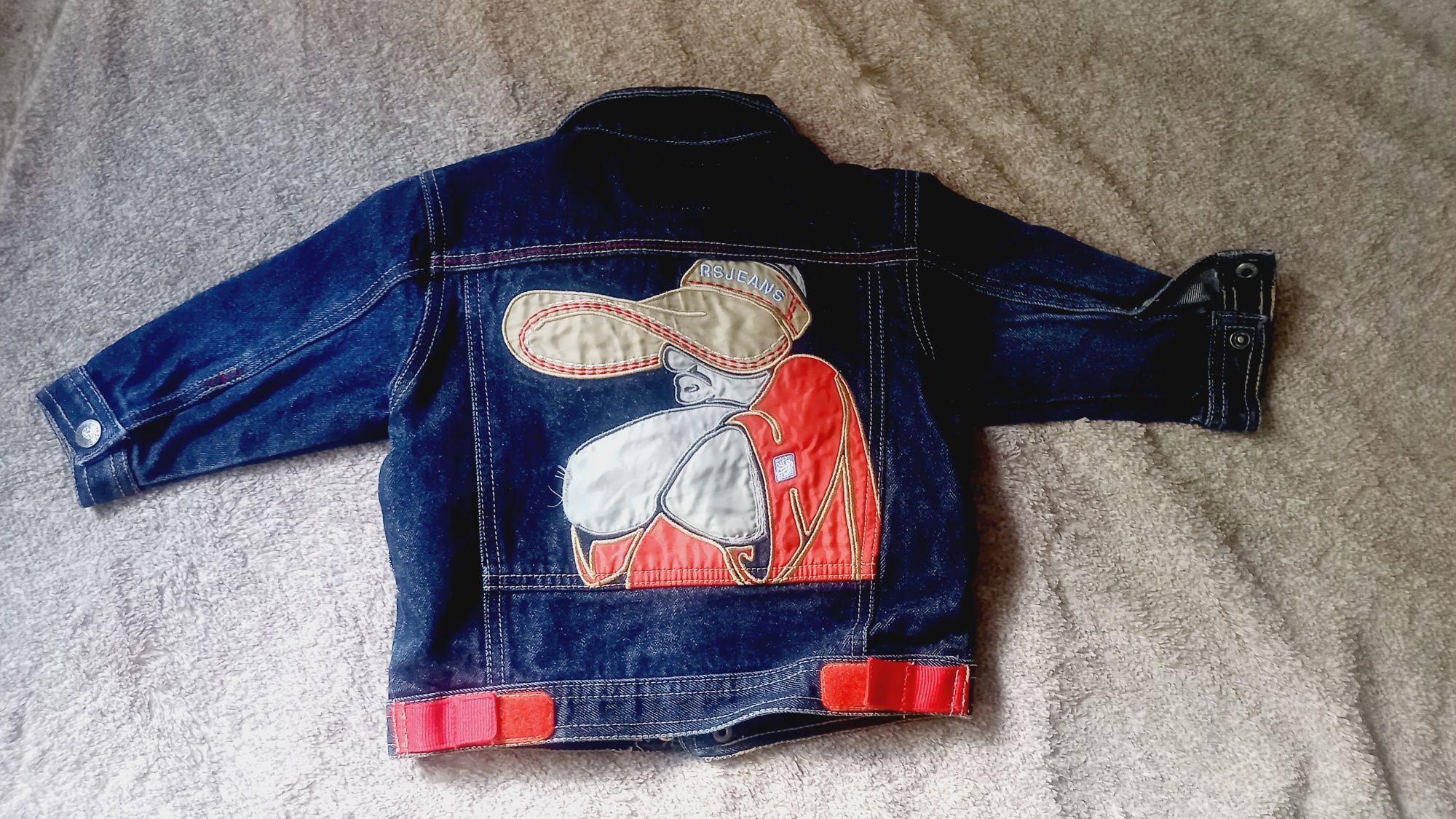 Wyprzedaż, Kurtka katana jeansowa okolo 92cm,18m-24m super aplikacja R