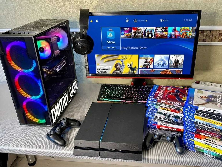 Стан 5/5‼️ Приставка Sony Playstation Ps4 Fat 500gb + Ігри