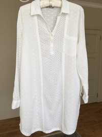 Рубашка блуза туніка біла котон TU розмір L/M