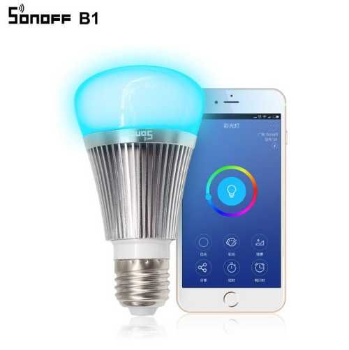 Lâmpada LED Smart WiFi E27 6W 2800.6500K + RGB 600lm- Silver-Sonoff B1