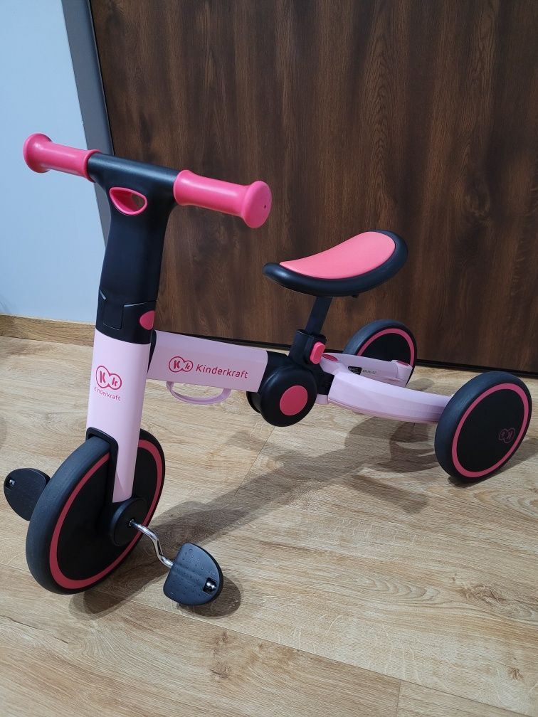 Rower rowerek biegowy Kinderkraft 4TRIKE różowy Pink Rose biegówka