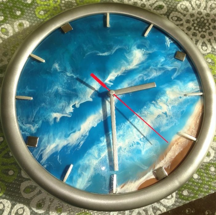 Часы настенные ручной работы (техника - Resin art)