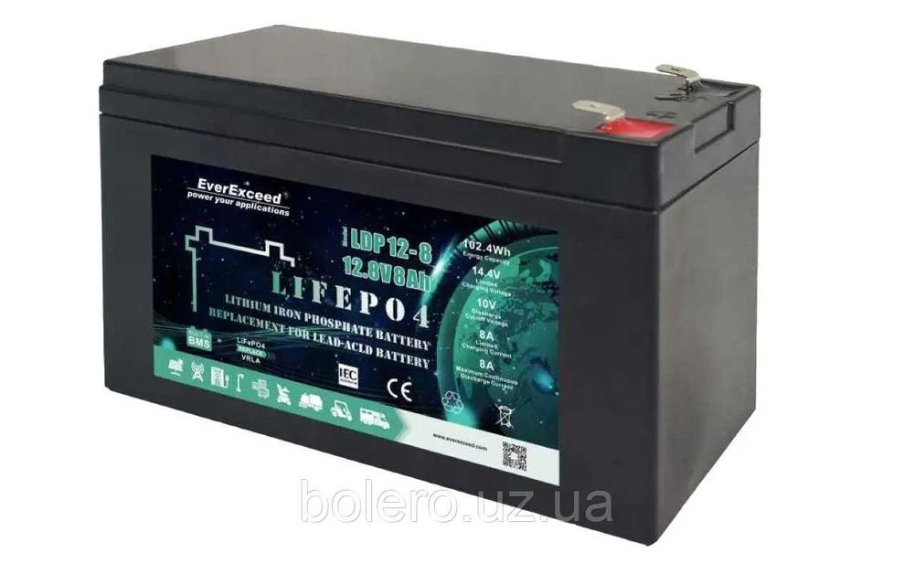 Акумулятор LiFePO4 12V 8Ah для акустических систем или UPS