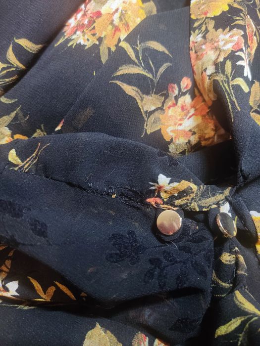 Sukienka mini zara luźna oversize S M 36 38 kwiaty prosta elegancka