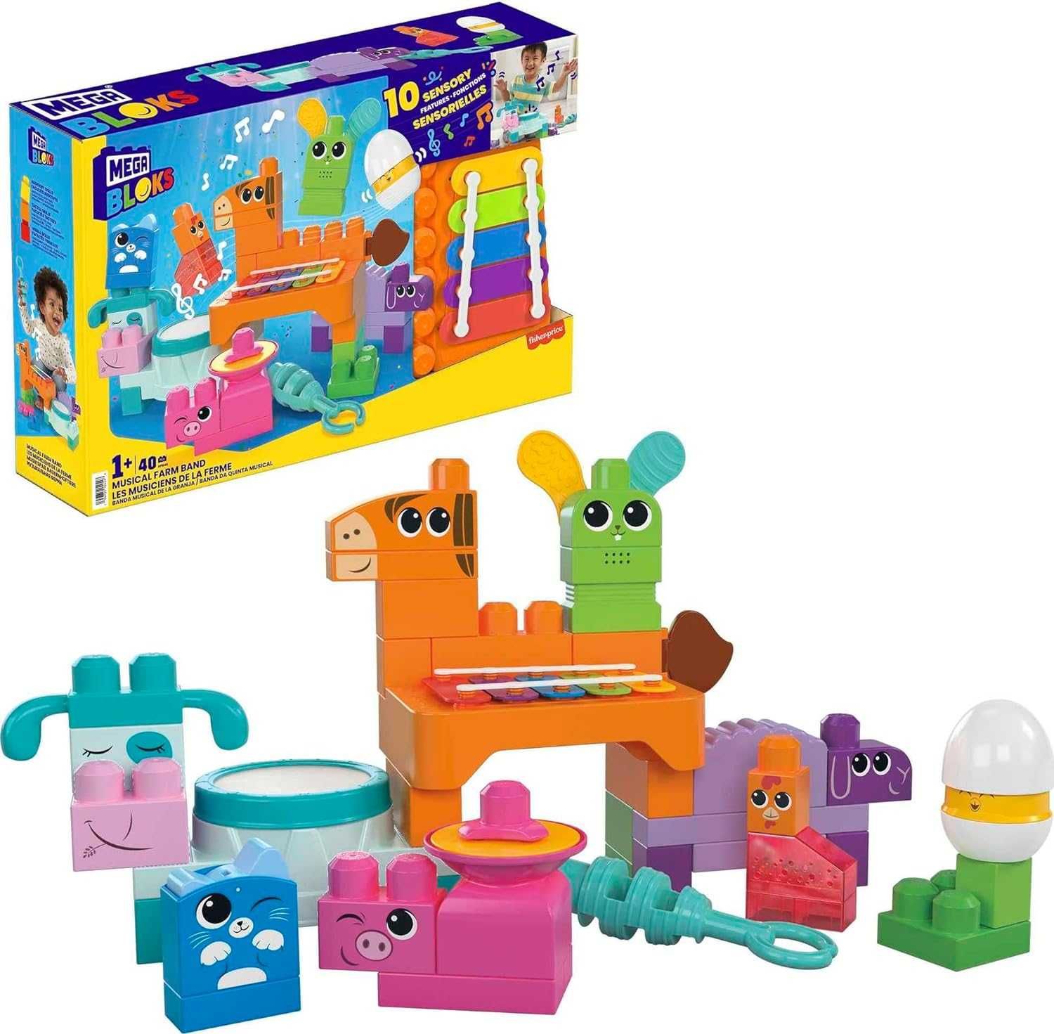 Конструктор, звук MEGA BLOKS Fisher-Price, Musical Farm Чудо ферма