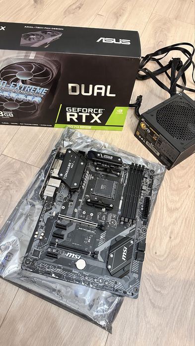 Zestaw RTX 2070 OC 8GB, MSI Tomahawk Max B450, zasilacz 650W Seasonic