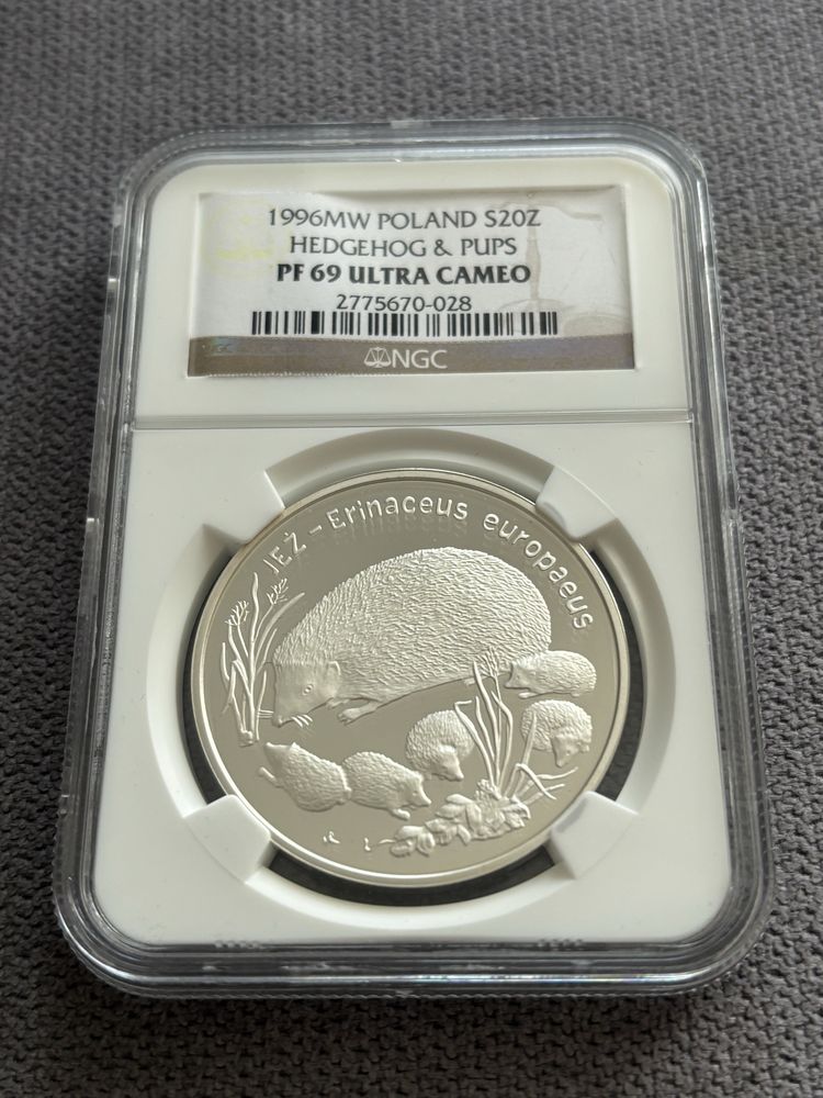 Jeż 20 zł z 1996 roku PF 69 Ultra cameo