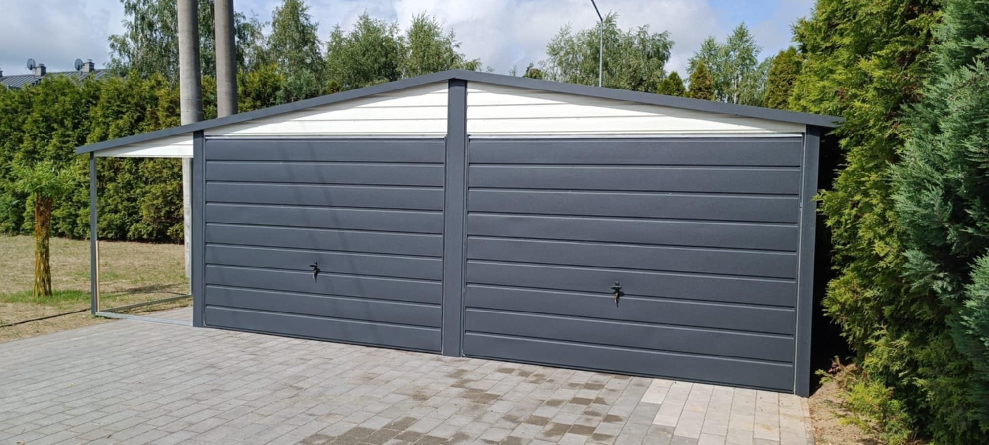 Garaze blaszaki garaz 6x6 plus 150 wiata
